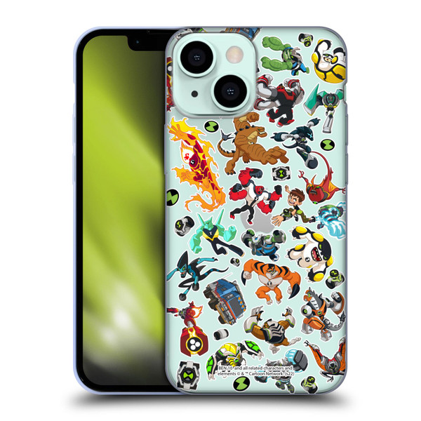 Ben 10: Animated Series Graphics Alien Pattern Soft Gel Case for Apple iPhone 13 Mini
