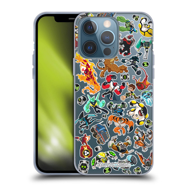 Ben 10: Animated Series Graphics Alien Pattern Soft Gel Case for Apple iPhone 13 Pro