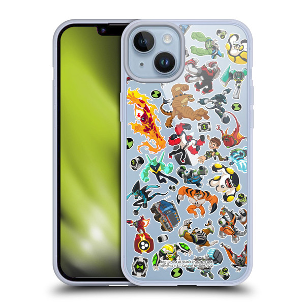 Ben 10: Animated Series Graphics Alien Pattern Soft Gel Case for Apple iPhone 14 Plus & MagSafe
