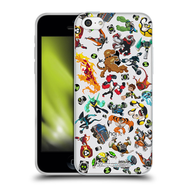 Ben 10: Animated Series Graphics Alien Pattern Soft Gel Case for Apple iPhone 5c