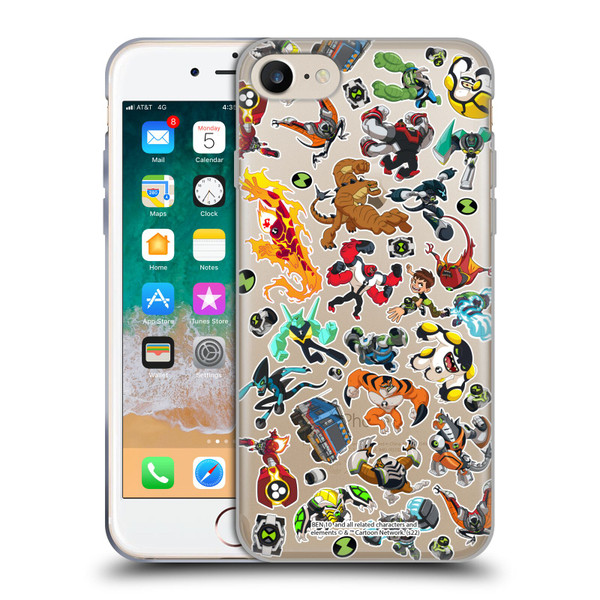 Ben 10: Animated Series Graphics Alien Pattern Soft Gel Case for Apple iPhone 7 / 8 / SE 2020 & 2022