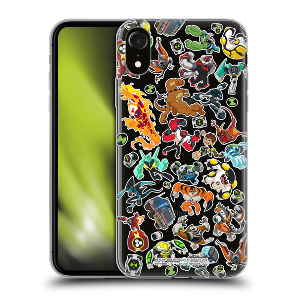 Ben 10: Animated Series Graphics Alien Pattern Soft Gel Case for Apple iPhone XR