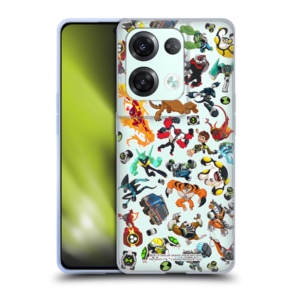 Ben 10: Animated Series Graphics Alien Pattern Soft Gel Case for OPPO Reno8 Pro