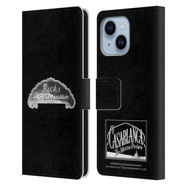Casablanca Graphics Rick's Cafe Leather Book Wallet Case Cover For Apple iPhone 14 Plus