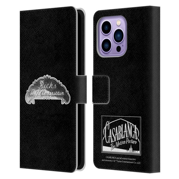 Casablanca Graphics Rick's Cafe Leather Book Wallet Case Cover For Apple iPhone 14 Pro Max