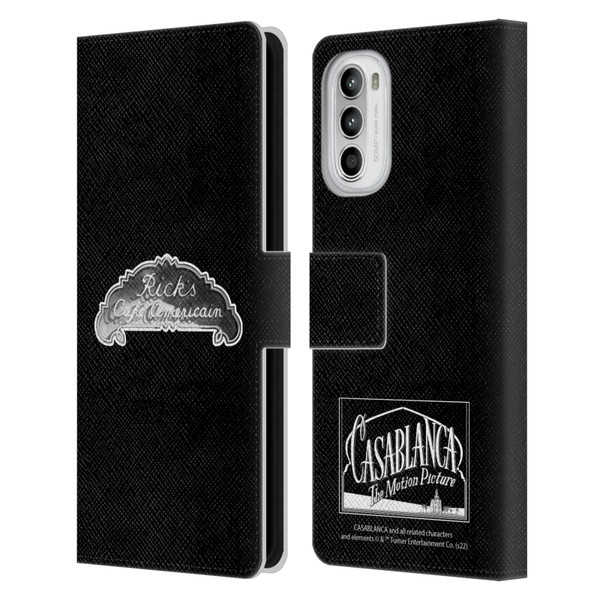 Casablanca Graphics Rick's Cafe Leather Book Wallet Case Cover For Motorola Moto G52