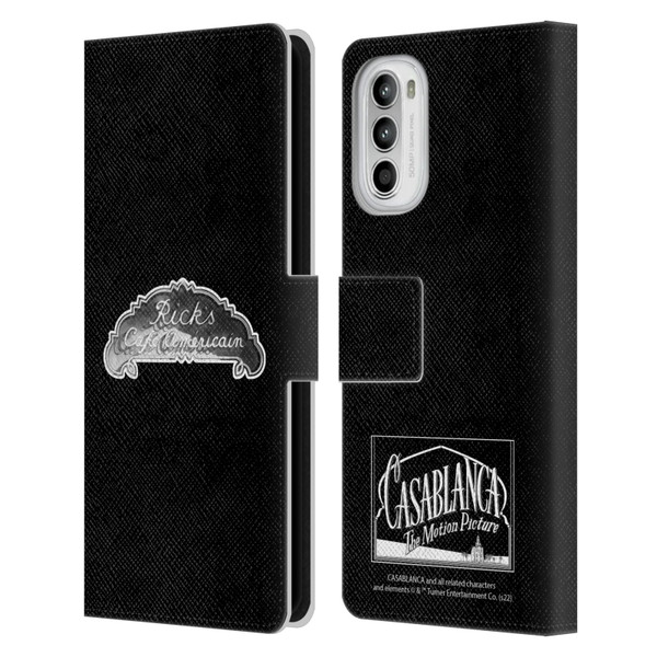 Casablanca Graphics Rick's Cafe Leather Book Wallet Case Cover For Motorola Moto G52