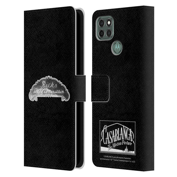 Casablanca Graphics Rick's Cafe Leather Book Wallet Case Cover For Motorola Moto G9 Power