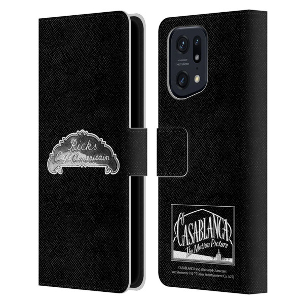 Casablanca Graphics Rick's Cafe Leather Book Wallet Case Cover For OPPO Find X5 Pro