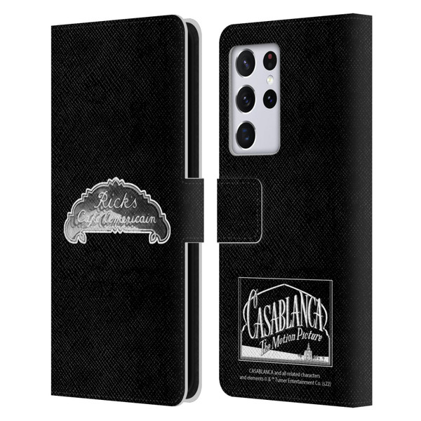 Casablanca Graphics Rick's Cafe Leather Book Wallet Case Cover For Samsung Galaxy S21 Ultra 5G