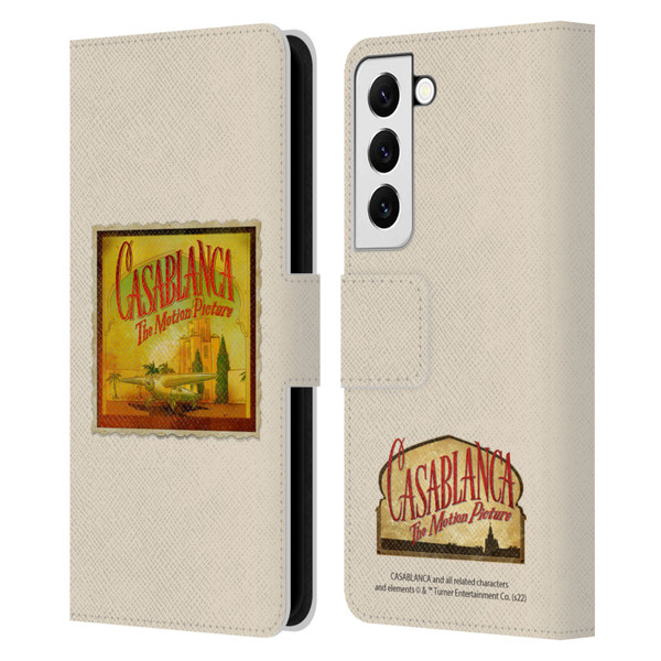 Casablanca Graphics Poster Leather Book Wallet Case Cover For Samsung Galaxy S22 5G