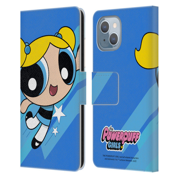 The Powerpuff Girls Graphics Bubbles Leather Book Wallet Case Cover For Apple iPhone 14