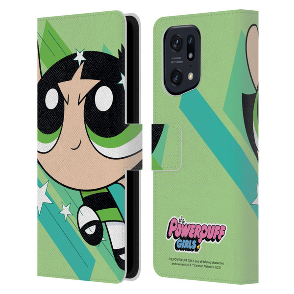 The Powerpuff Girls Graphics Buttercup Leather Book Wallet Case Cover For OPPO Find X5 Pro