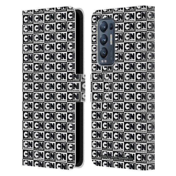 Cartoon Network Logo Pattern Leather Book Wallet Case Cover For OPPO Find X3 Neo / Reno5 Pro+ 5G