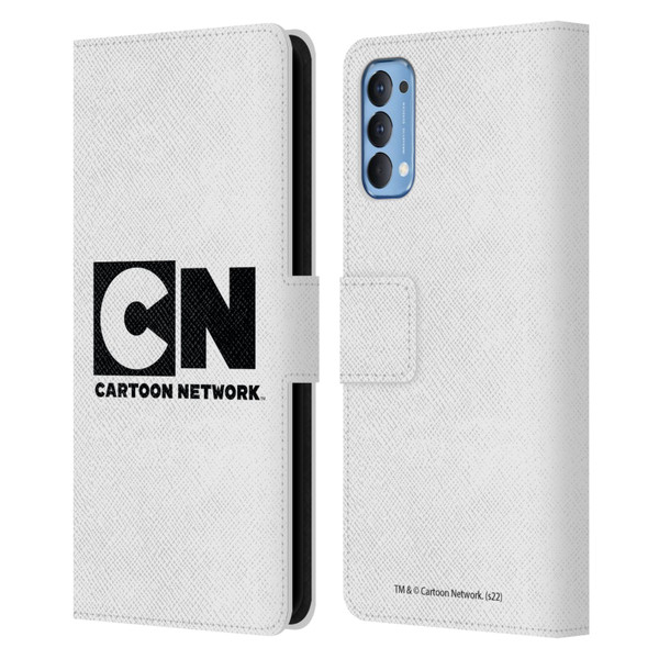 Cartoon Network Logo Plain Leather Book Wallet Case Cover For OPPO Reno 4 5G