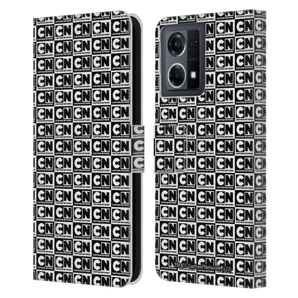 Cartoon Network Logo Pattern Leather Book Wallet Case Cover For OPPO Reno8 4G