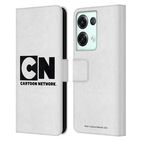 Cartoon Network Logo Plain Leather Book Wallet Case Cover For OPPO Reno8 Pro