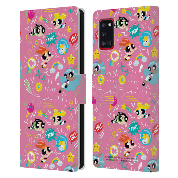 The Powerpuff Girls Graphics Icons Leather Book Wallet Case Cover For Samsung Galaxy A31 (2020)