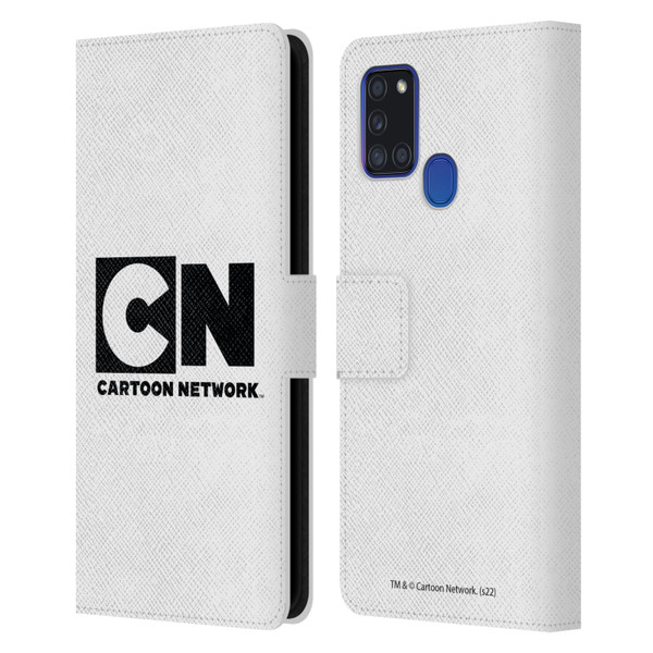 Cartoon Network Logo Plain Leather Book Wallet Case Cover For Samsung Galaxy A21s (2020)