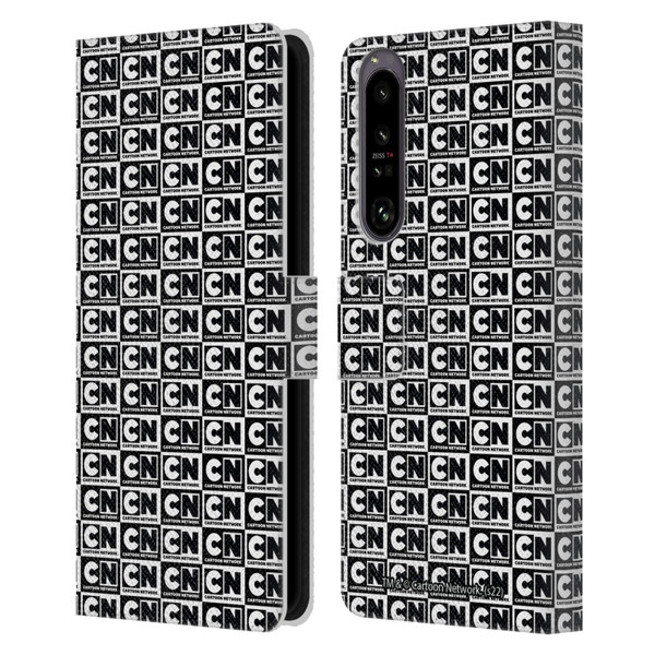 Cartoon Network Logo Pattern Leather Book Wallet Case Cover For Sony Xperia 1 IV