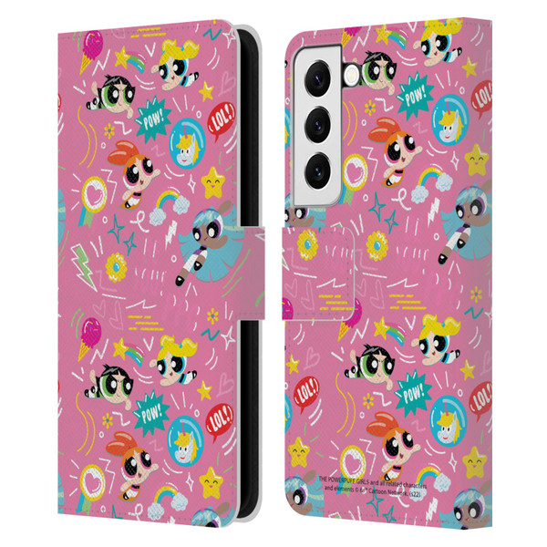 The Powerpuff Girls Graphics Icons Leather Book Wallet Case Cover For Samsung Galaxy S22 5G