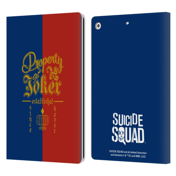Suicide Squad 2016 Graphics Property Of Joker Leather Book Wallet Case Cover For Apple iPad 10.2 2019/2020/2021