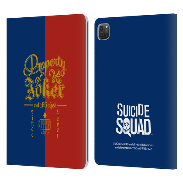 Suicide Squad 2016 Graphics Property Of Joker Leather Book Wallet Case Cover For Apple iPad Pro 11 2020 / 2021 / 2022
