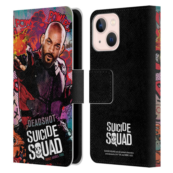 Suicide Squad 2016 Graphics Deadshot Poster Leather Book Wallet Case Cover For Apple iPhone 13 Mini
