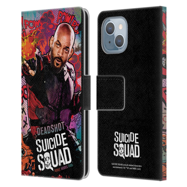 Suicide Squad 2016 Graphics Deadshot Poster Leather Book Wallet Case Cover For Apple iPhone 14