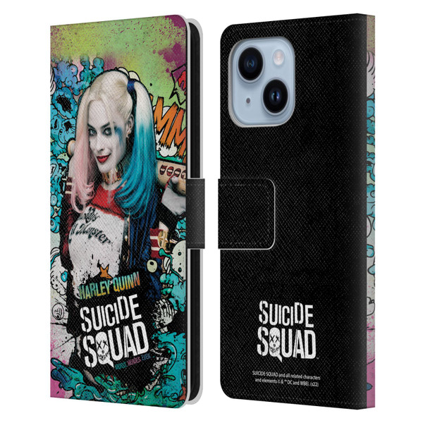 Suicide Squad 2016 Graphics Harley Quinn Poster Leather Book Wallet Case Cover For Apple iPhone 14 Plus