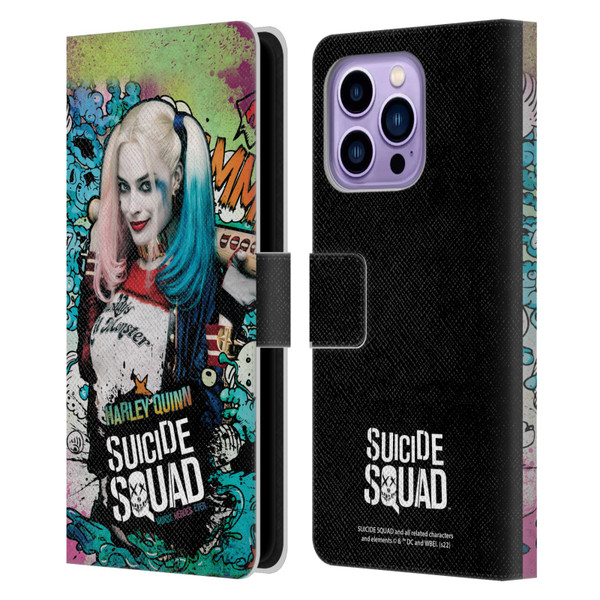 Suicide Squad 2016 Graphics Harley Quinn Poster Leather Book Wallet Case Cover For Apple iPhone 14 Pro Max