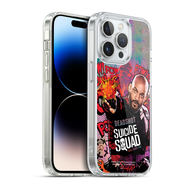 Suicide Squad 2016 Graphics Deadshot Poster Soft Gel Case for Apple iPhone 14 Pro & MagSafe
