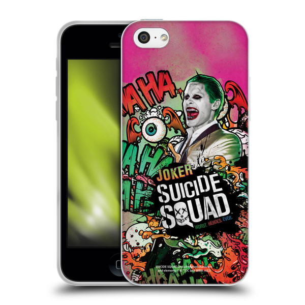Suicide Squad 2016 Graphics Joker Poster Soft Gel Case for Apple iPhone 5c