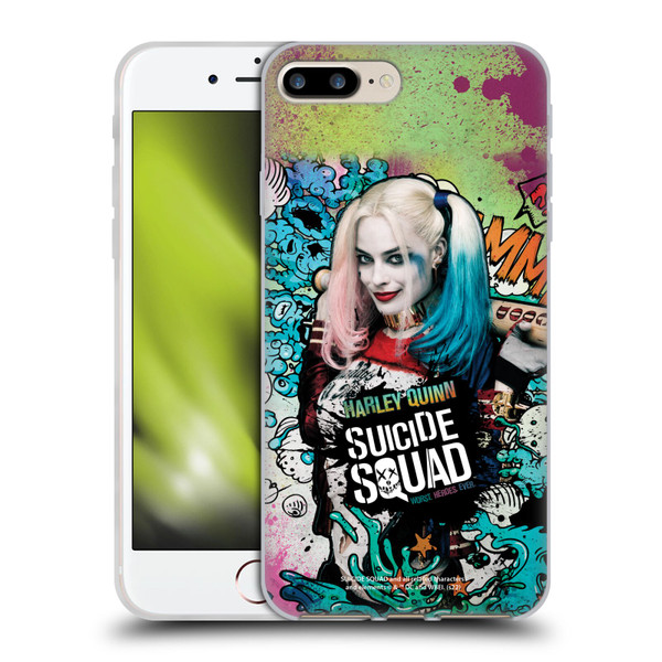 Suicide Squad 2016 Graphics Harley Quinn Poster Soft Gel Case for Apple iPhone 7 Plus / iPhone 8 Plus & MagSafe