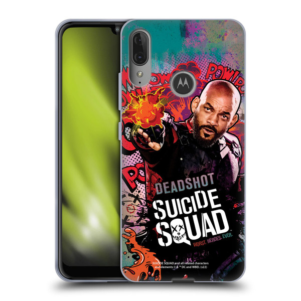 Suicide Squad 2016 Graphics Deadshot Poster Soft Gel Case for Motorola Moto E6 Plus