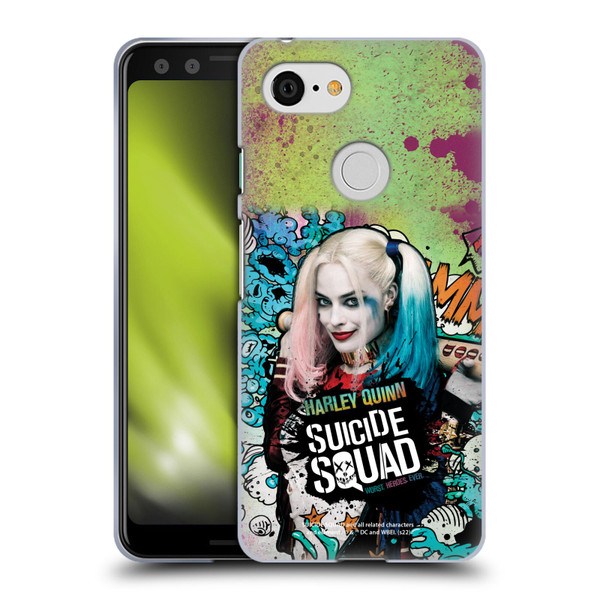 Suicide Squad 2016 Graphics Harley Quinn Poster Soft Gel Case for Google Pixel 3