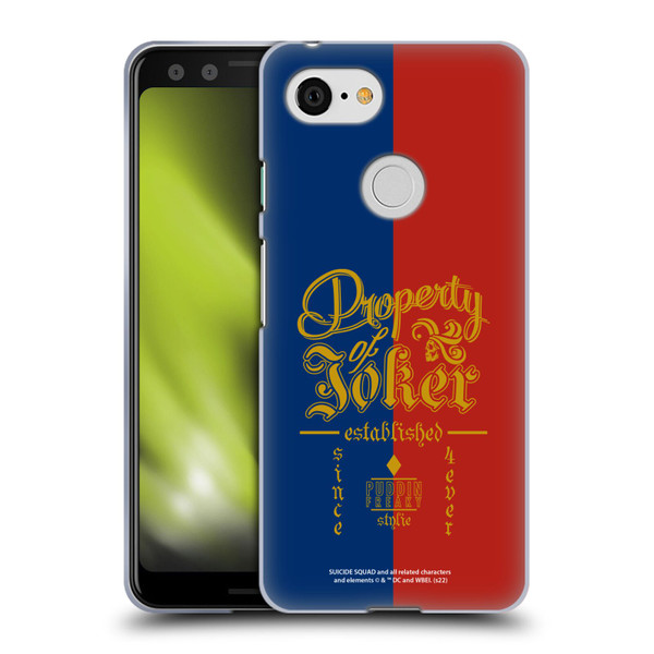 Suicide Squad 2016 Graphics Property Of Joker Soft Gel Case for Google Pixel 3