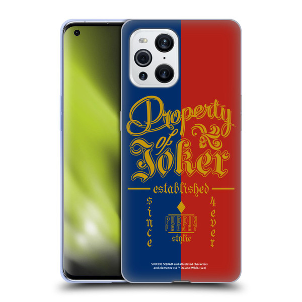 Suicide Squad 2016 Graphics Property Of Joker Soft Gel Case for OPPO Find X3 / Pro