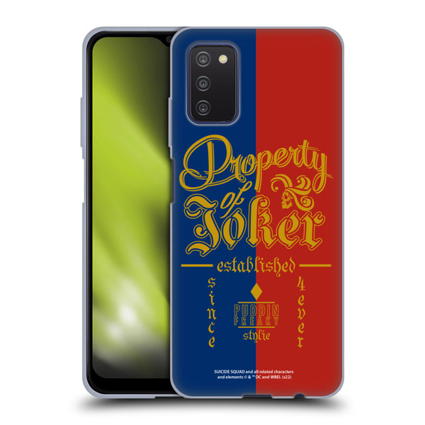Suicide Squad 2016 Graphics Property Of Joker Soft Gel Case for Samsung Galaxy A03s (2021)