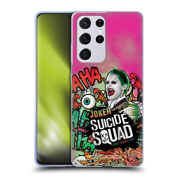 Suicide Squad 2016 Graphics Joker Poster Soft Gel Case for Samsung Galaxy S21 Ultra 5G