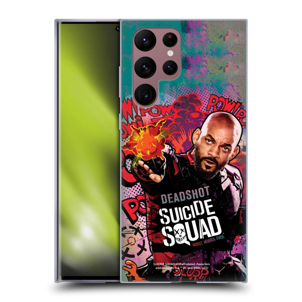 Suicide Squad 2016 Graphics Deadshot Poster Soft Gel Case for Samsung Galaxy S22 Ultra 5G