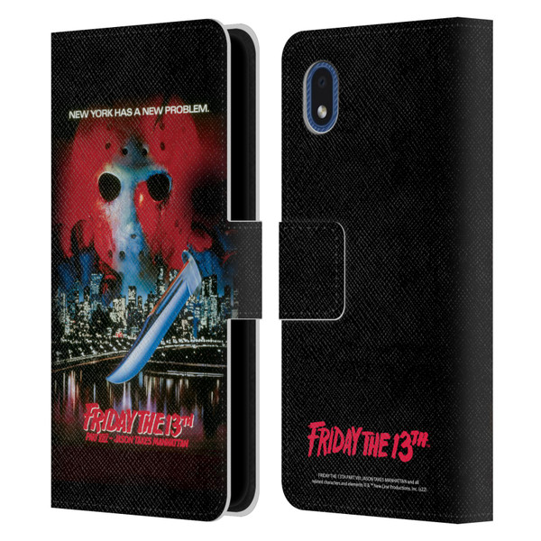 Friday the 13th Part VIII Jason Takes Manhattan Graphics Key Art Leather Book Wallet Case Cover For Samsung Galaxy A01 Core (2020)