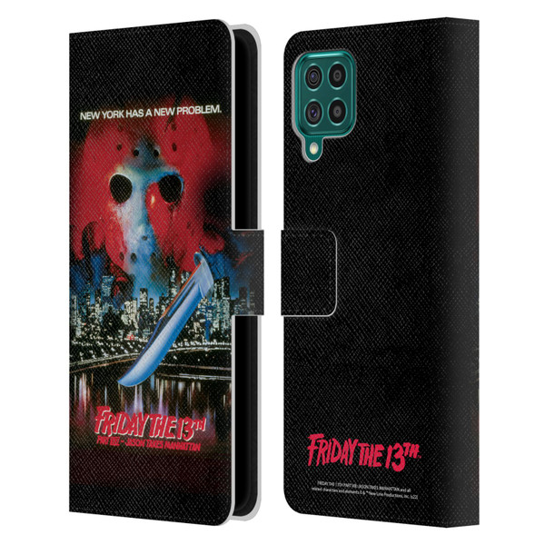 Friday the 13th Part VIII Jason Takes Manhattan Graphics Key Art Leather Book Wallet Case Cover For Samsung Galaxy F62 (2021)