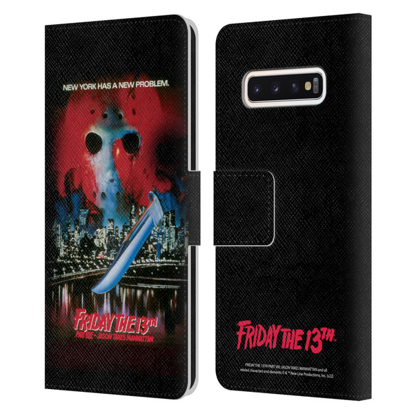 Friday the 13th Part VIII Jason Takes Manhattan Graphics Key Art Leather Book Wallet Case Cover For Samsung Galaxy S10