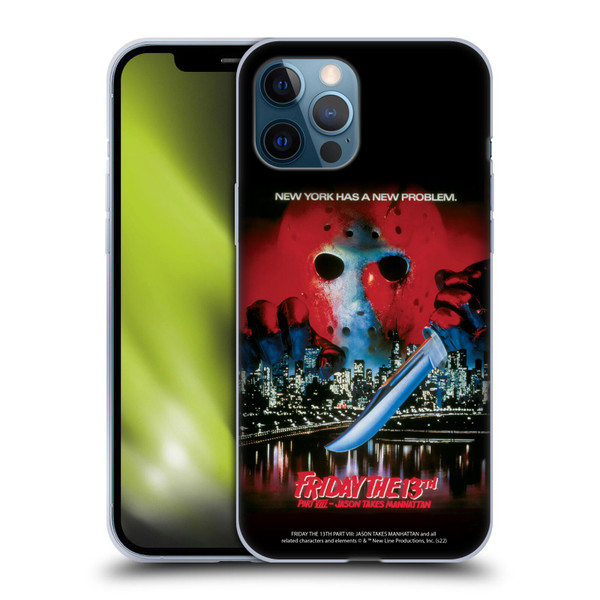 Friday the 13th Part VIII Jason Takes Manhattan Graphics Key Art Soft Gel Case for Apple iPhone 12 Pro Max