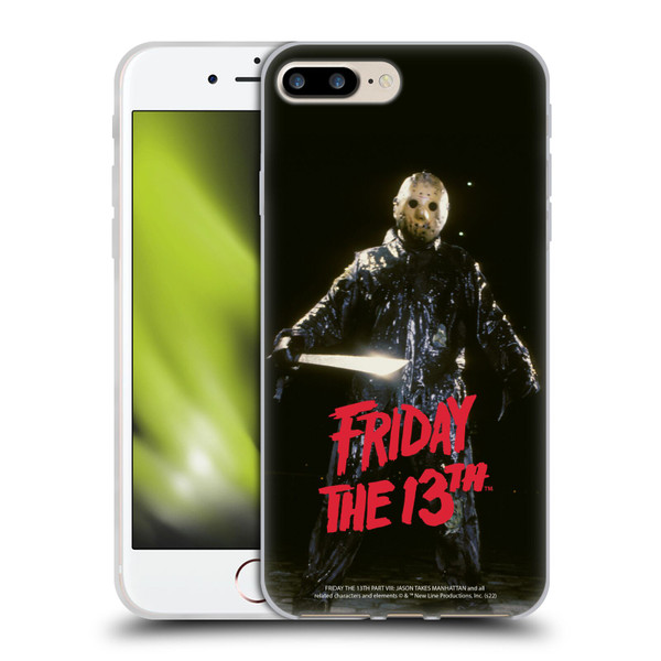 Friday the 13th Part VIII Jason Takes Manhattan Graphics Jason Voorhees Soft Gel Case for Apple iPhone 7 Plus / iPhone 8 Plus