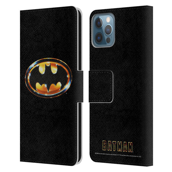 Batman (1989) Key Art Logo Leather Book Wallet Case Cover For Apple iPhone 12 / iPhone 12 Pro