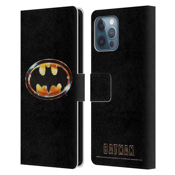 Batman (1989) Key Art Logo Leather Book Wallet Case Cover For Apple iPhone 12 Pro Max