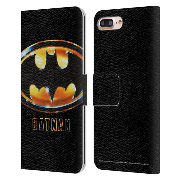 Batman (1989) Key Art Poster Leather Book Wallet Case Cover For Apple iPhone 7 Plus / iPhone 8 Plus