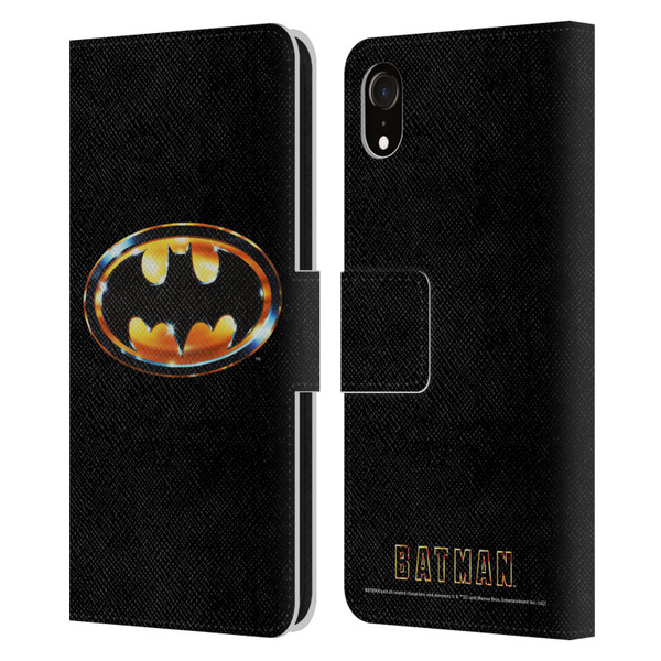 Batman (1989) Key Art Logo Leather Book Wallet Case Cover For Apple iPhone XR